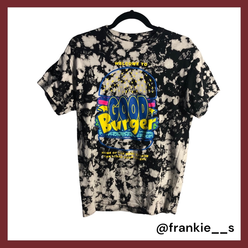 nickelodeon - Size Medium Black and White Tie Dye Good Burger T-Shirt